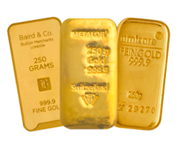 250 Gram Gold Bars