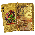 Gold Coloured Foil Playing Cards with £50 Note Design