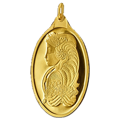 PAMP 2.5g Gram Oval Gold Pendant 2.5g Gold Bar UK Bullion