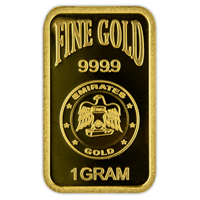 Emirates Gold 1 Gram Pvc 1g Bar Ukbullion Front