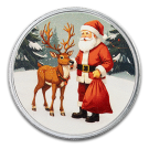 1oz Santa's Workshop Coloured Silver Round | PAMP Suisse