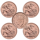 2023 UK Coronation Half Sovereign Gold x 5 Coin Bundle | The Royal Mint 