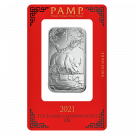1oz Lunar Ox Silver Rectangular Ingot | Certicard | PAMP Suisse 