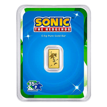 0.5g Sonic the Hedgehog 35th Anniversary Gold Bar | PAMP Suisse 