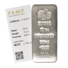 10oz Silver Rectangular Ingot | PAMP Suisse