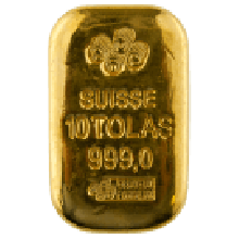 10 Tola Cast Gold Bar | PAMP Suisse 