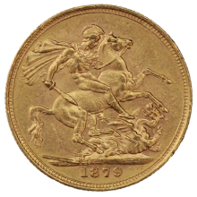 1871-1887 Gold Full Sovereign (Victoria, Young Head)