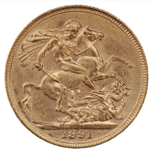 1887-1893 Gold Full Sovereign (Victoria, Jubilee Head)