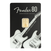 1g Fender® 80th Anniversary Gold Bar | PAMP Suisse