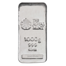 1kg Silver Bullion Cast Bar I The Royal Mint