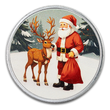 1oz Santa's Workshop Coloured Silver Round | PAMP Suisse
