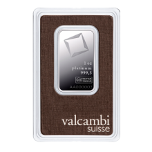 1oz Platinum Bar | Valcambi