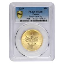 2019 1oz Canadian Maple Leaf Gold Coin | PCGS MS68