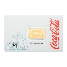 5g Coca-Cola Holiday Polar Bear Gold Bar I PAMP Suisse
