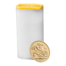 25x 2027 Gold Full Sovereign Coins in Tube | The Royal Mint