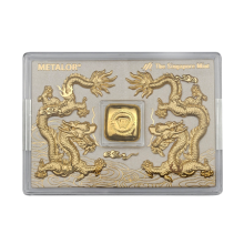1oz Gold Cast Bar In Dragon Case | Metalor Singapore