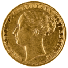 1871-1887 Gold Full Sovereign (Victoria, Young Head)