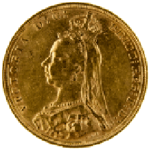 1887-1893 Gold Full Sovereign (Victoria, Jubilee Head)