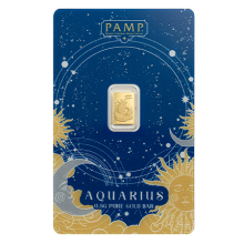 0.5g Zodiac Aquarius Gold Bar | PAMP Suisse 