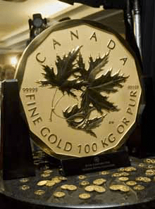 The Royal Mint's 100kg Fine Gold Coin 100kg Fine Gold Maple Coin
