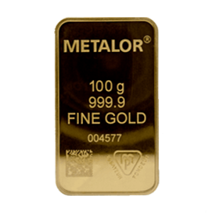 100 gram Metalor Gold Bullion Bar
