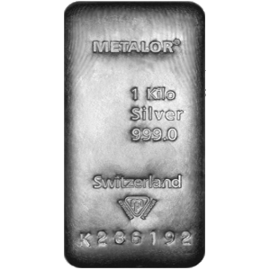 1kg Metalor Cast Silver Bar from UKBullion.com