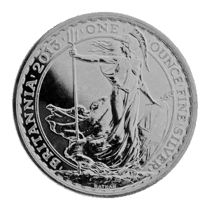 1 troy ounce (31.10 grams) British Britannia Silver Coins from the Royal Mint