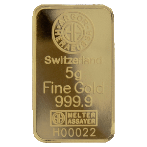 5.00g Argor-Heraeus Gold Bullion Bar