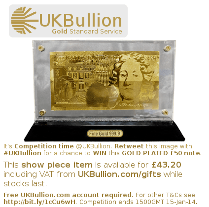 24ct Gold Plated £50 note makes a beautiful gift
